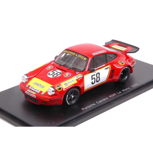 PORSCHE CARRERA RSR N.58 5th LE MANS 1975 FITZPATRICK-VAN LENNEP-SCHURTI 1:43 Spark Model Auto Competizione Modellino