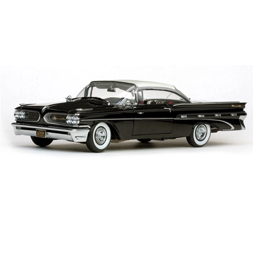PONTIAC BONNEVILLE HARD TOP 1959 BLACK WITH IVORY ROOF 1:18 SunStar Auto Stradali Modellino