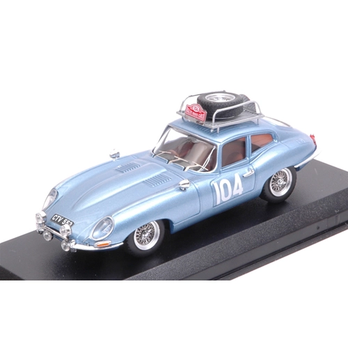JAGUAR E TYPE COUPE' N.104 RETIRED 1965 R.PINDER-C.POLLARD 1:43 Best Model Auto Rally Modellino