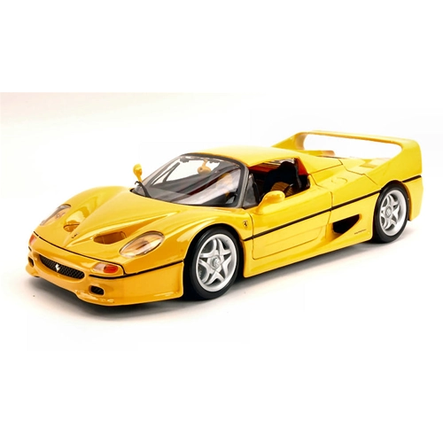 FERRARI F50 1995 YELLOW 1:18 Burago Auto Stradali Modellino