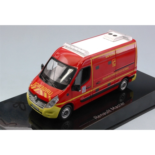 RENAULT MASTER 2014 POMPIERS "VSAV" YELLOW BUMPERS 1:43 Norev Pompieri Modellino
