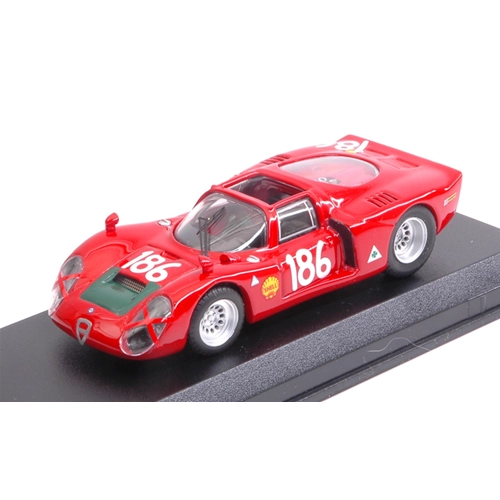 ALFA ROMEO 33.2 N.186 2nd TARGA FLORIO 1968 GALLI-GIUNTI 1:43 Best Model Auto Competizione Modellino