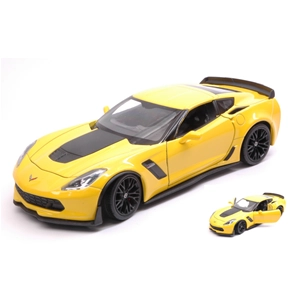 CHEVROLET CORVETTE Z06 2017 YELLOW 1:24 Welly Auto Stradali Modellino