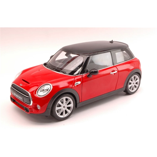 NEW MINI HATCH 2014 RED WITH BLACK ROOF 1:18 Welly Auto Stradali Modellino