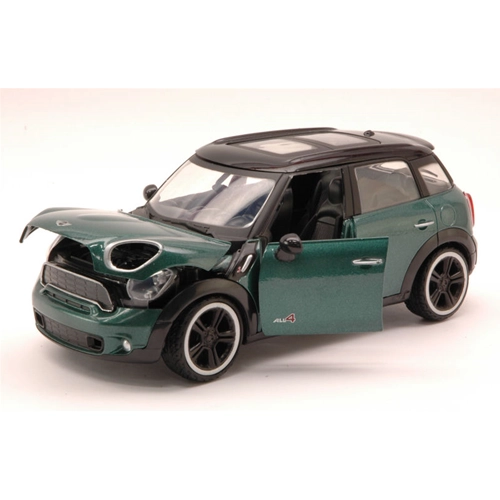 MINI COOPER S COUNTRYMAN 2011 GREEN W/BLACK ROOF 1:24 MotorMax Auto Stradali Modellino
