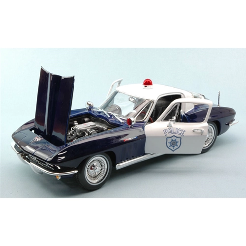 CHEVROLET CORVETTE 1965 POLICE 1:18 Maisto Forze dell'Ordine Modellino