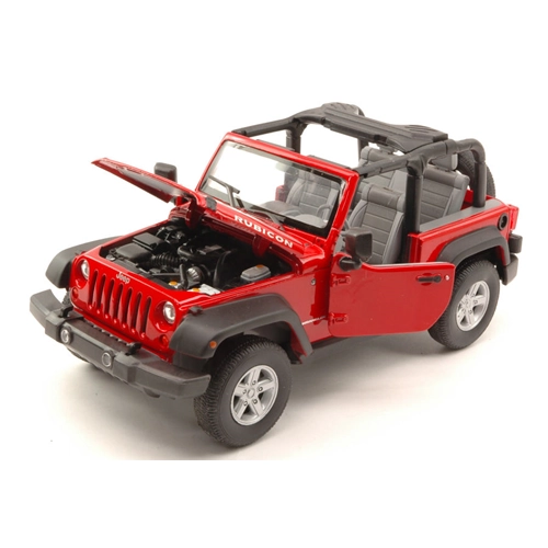 JEEP WRANGLER RUBICON 2007 OPEN RED 1:24 Welly Auto Stradali Modellino