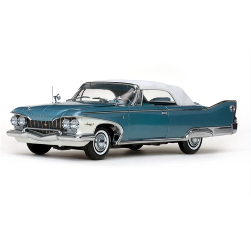 PLYMOUTH FURY CLOSED CONVERTIBLE 1960 METALLIC BLUE WITH WHITE ROOF 1:18 SunStar Auto Stradali Modellino