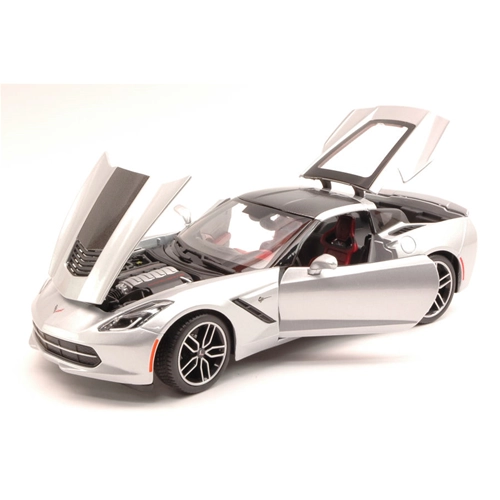 CHEVROLET CORVETTE STINGRAY Z51 2014 SILVER EXCLUSIVE SERIES 1:18 Maisto Auto Stradali Modellino