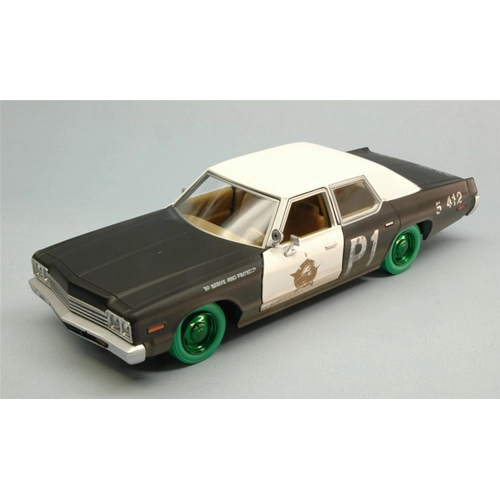 DODGE MONACO 1974 BLUES BROTHERS 1980 GREEN WHEELS (LIMITED) 1:24 Greenlight Movie Modellino
