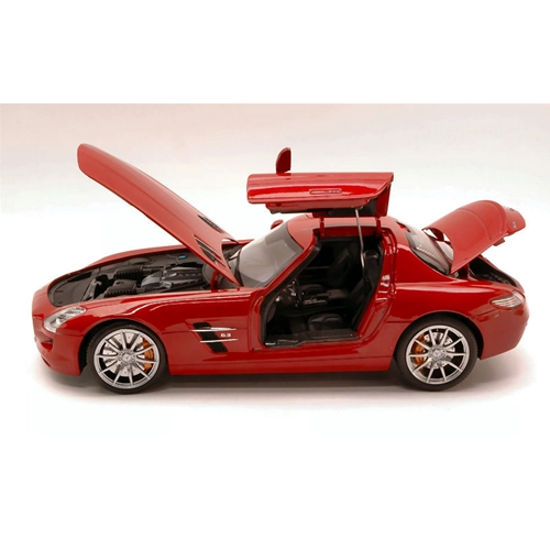 MERCEDES SLS AMG (C197) 2010 RED 1:18 Welly Auto Stradali Modellino