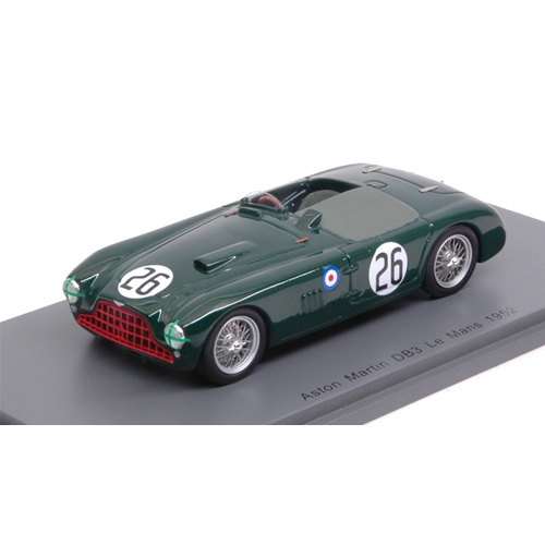 ASTON MARTIN DB3 SPYDER N.26 DNF LE MANS 1952 D.POORE-P.GRIFFITH 1:43 Spark Model Auto Competizione Modellino
