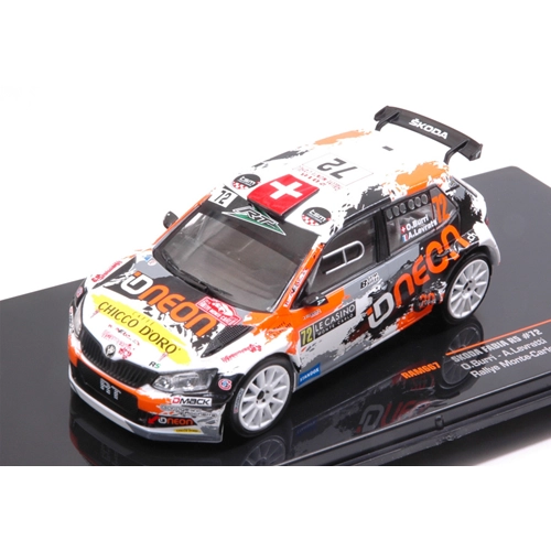 SKODA FABIA R5 WRC2 N.72 7th MONTE CARLO 2018 O.BURRI-A.LEVRATTI 1:43 Ixo Model Auto Rally Modellino