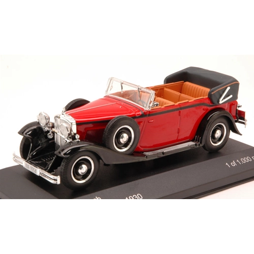 MAYBACH DS 8 ZEPPELIN CABRIOLET 1930 RED/BLACK 1:43 Whitebox Auto d'Epoca Modellino