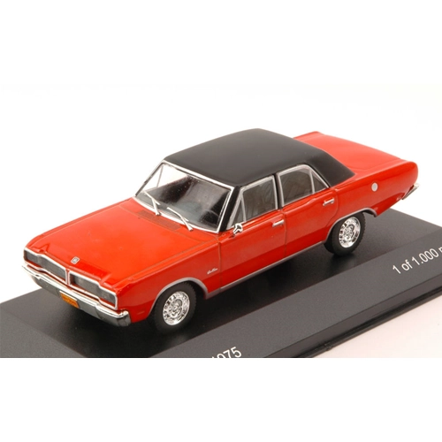 DODGE CHARGER R/T 1975 RED WITH BLACK ROOF 1:43 Whitebox Auto Stradali Modellino