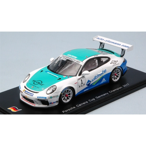 PORSCHE 911 GT3 CUP N.1 GERMANY CHAMPION 2017 DENNIS OLSEN 1:43 Spark Model Auto Competizione Modellino