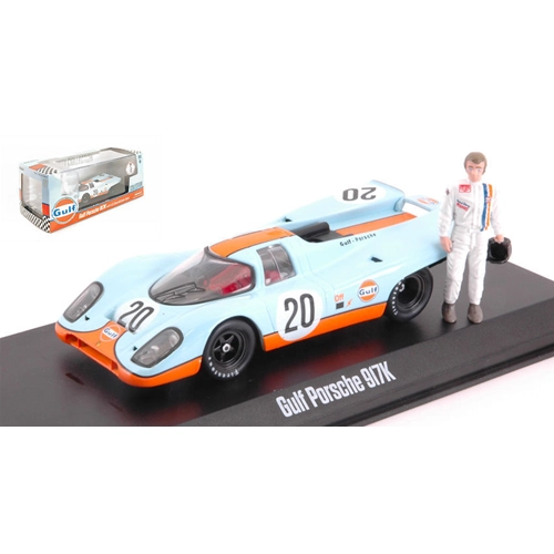 PORSCHE 917K WITH STEVE MCQUEEN FIGURE 1971 1:43 Greenlight Movie Modellino