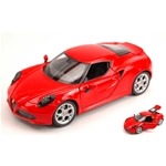 ALFA ROMEO 4C 2013 RED 1:24 Welly Auto Stradali Modellino