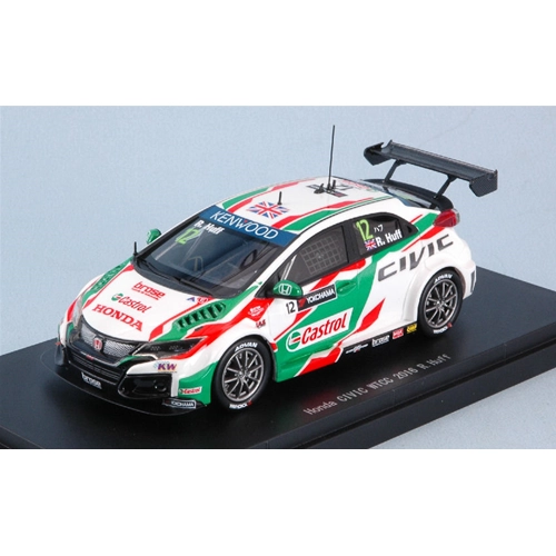 HONDA CIVIC CASTROL N.12 6th WTCC 2016 R.HUFF 1:43 Ebbro Auto Competizione Modellino