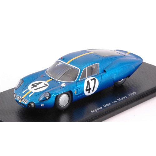 ALPINE M64 N.47 DNF LE MANS 1965 J.VINATIER-R.de LAGENESTE 1:43 Spark Model Auto Competizione Modellino