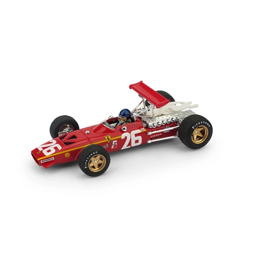FERRARI 312 F1 J.ICKX 1968 N.26 WINNER FRANCE GP + DRIVER 1:43 Brumm Formula 1 Modellino