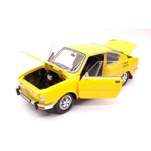 SKODA 110R COUPE' 1980 YELLOW 1:18 Abrex Auto Stradali Modellino