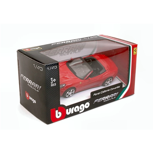 FERRARI CALIFORNIA CONVERTIBLE 2008 RED 1:43 Burago Auto Stradali Modellino