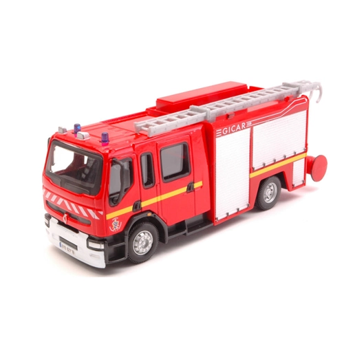 CAMION POMPIERI IVECO MAGIRUS + RENAULT (2 Modellini) 1:50 Burago Pompieri Modellino