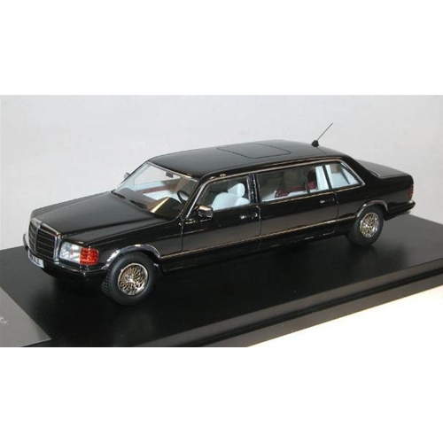 MERCEDES W126 SGS ROYAL LWB 1979 BLACK 1:43 GLM Models Auto Stradali Modellino