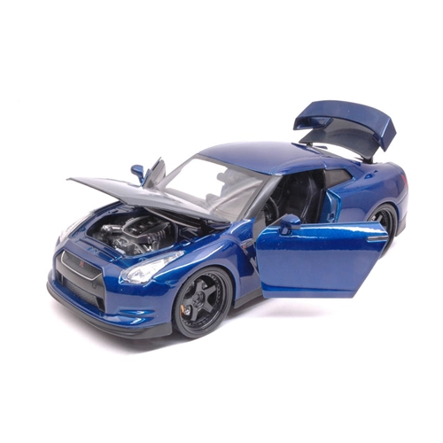 BRIAN'S NISSAN GT-R 2009 FAST & FURIOUS 7 BLUE 1:24 Jada Toys Movie Modellino
