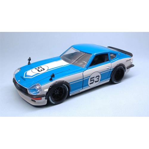 DATSUN 240Z 1972 N.53 WHITE/BLUE "JDM TUNERS" 1:24 Jada Toys Tuning Modellino