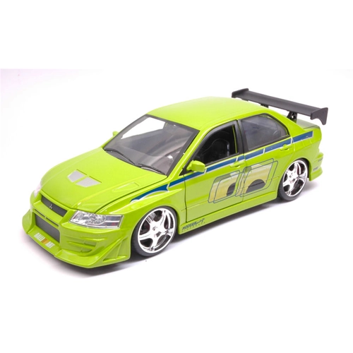 BRIAN'S MITSUBISHI LANCER EVOLUTION VII 2002 FAST & FURIOUS LIGHT GREEN 1:24 Jada Toys Movie Modellino