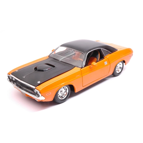DODGE CHALLENGER R/T 1970 ORANGE/BLACK 1:24 Maisto Tuning Modellino