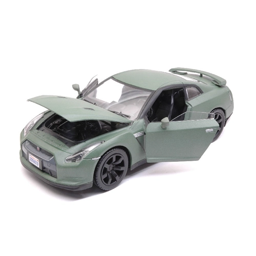 NISSAN GT-R 2008 "SATIN PAINT" MATT GREEN 1:24 MotorMax Auto Stradali Modellino