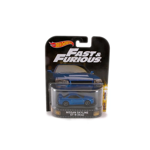 FAST & FURIOUS NISSAN SKYLINE GT-R (R34) 1:64 Hot Wheels Movie Modellino