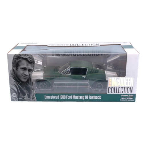 FORD MUSTANG GT FASTBACK 1968 UNRESTORED STEVE MCQUEEN COLLECTION 1:18 Greenlight Movie Modellino