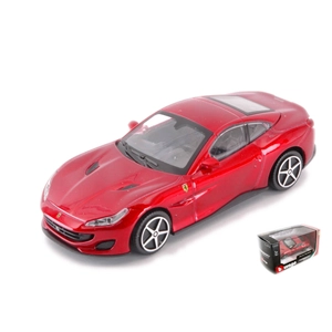 FERRARI PORTOFINO CABRIOLET CLOSED 2017 METALLIC RED 1:43 Burago Auto Stradali Modellino