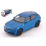 ALFA ROMEO STELVIO Q4 QUADRIFOGLIO V6 BITURBO 510hp 2017 BLUE 1:43 Burago Auto Stradali Modellino