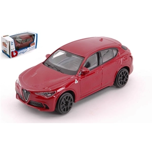 ALFA ROMEO STELVIO Q4 QUADRIFOGLIO V6 BITURBO 510hp 2017 RED 1:43 Burago Auto Stradali Modellino