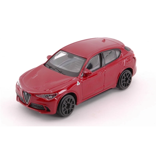 ALFA ROMEO STELVIO Q4 QUADRIFOGLIO V6 BITURBO 510hp 2017 RED 1:43 Burago Auto Stradali Modellino