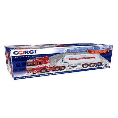 SCANIA R HIGHLINE FELDBINDER TANKER DOWSE HAULAGE LTD 1:50 Corgi Camion Modellino