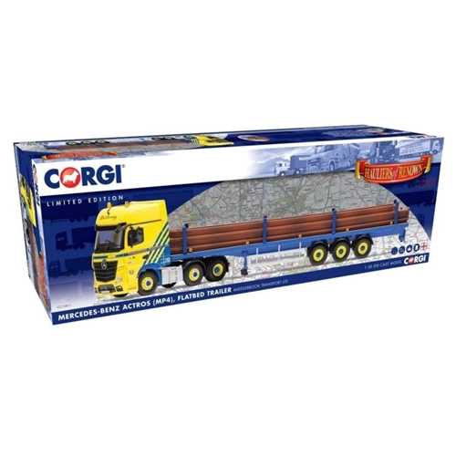 MERCEDES ACTROS (MP4) FLATBED TRAILER 1:50 Corgi Camion Modellino