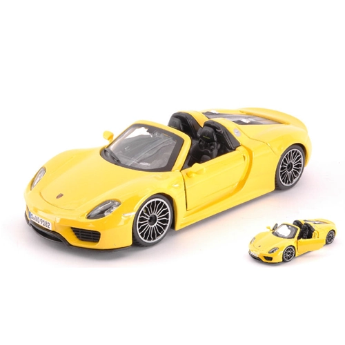 PORSCHE 918 SPYDER 2013 YELLOW 1:24 Burago Auto Stradali Modellino