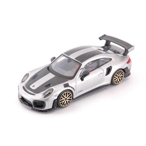 PORSCHE 911-2 GT2 RS COUPE 2018 SILVER BLACK 1:43 Burago Auto Stradali Modellino