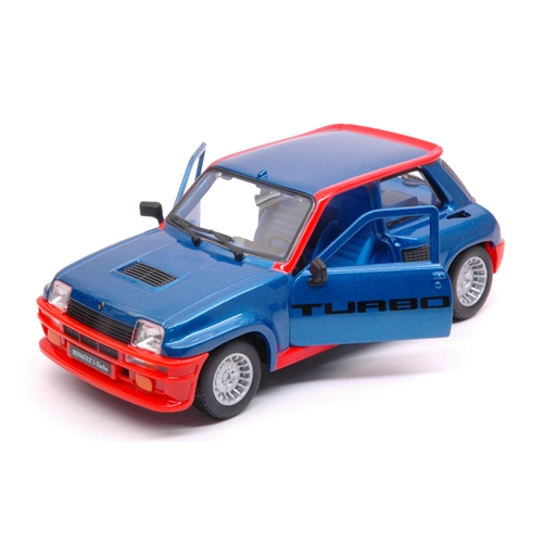 RENAULT 5 RURBO 1982 BLUE/RED 1:24 Burago Auto Stradali Modellino