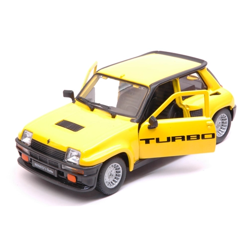 RENAULT 5 RURBO 1982 YELLOW/BLACK 1:24 Burago Auto Stradali Modellino