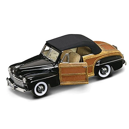 FORD SPORTSMAN CONVERTIBLE 1946 BLACK/WOODY 1:18 Lucky Die Cast Auto Stradali Modellino