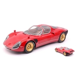 ALFA ROMEO TIPO 33 STRADALE 1967 RED GOLD WHEELS 1:12 Premium Classixx Auto Stradali Modellino