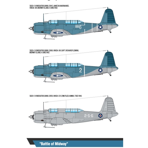 SB2U-3 VINDICATOR "BATTLE OF MIDWAY" KIT 1:48 Academy Kit Aerei Modellino