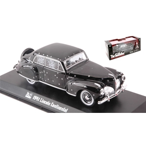 LINCOLN CONTIN.1941 THE GODFATHER 1972 WITH BULLET WHOLE DAMAGE BLACK 1:43 Greenlight Movie Modellino
